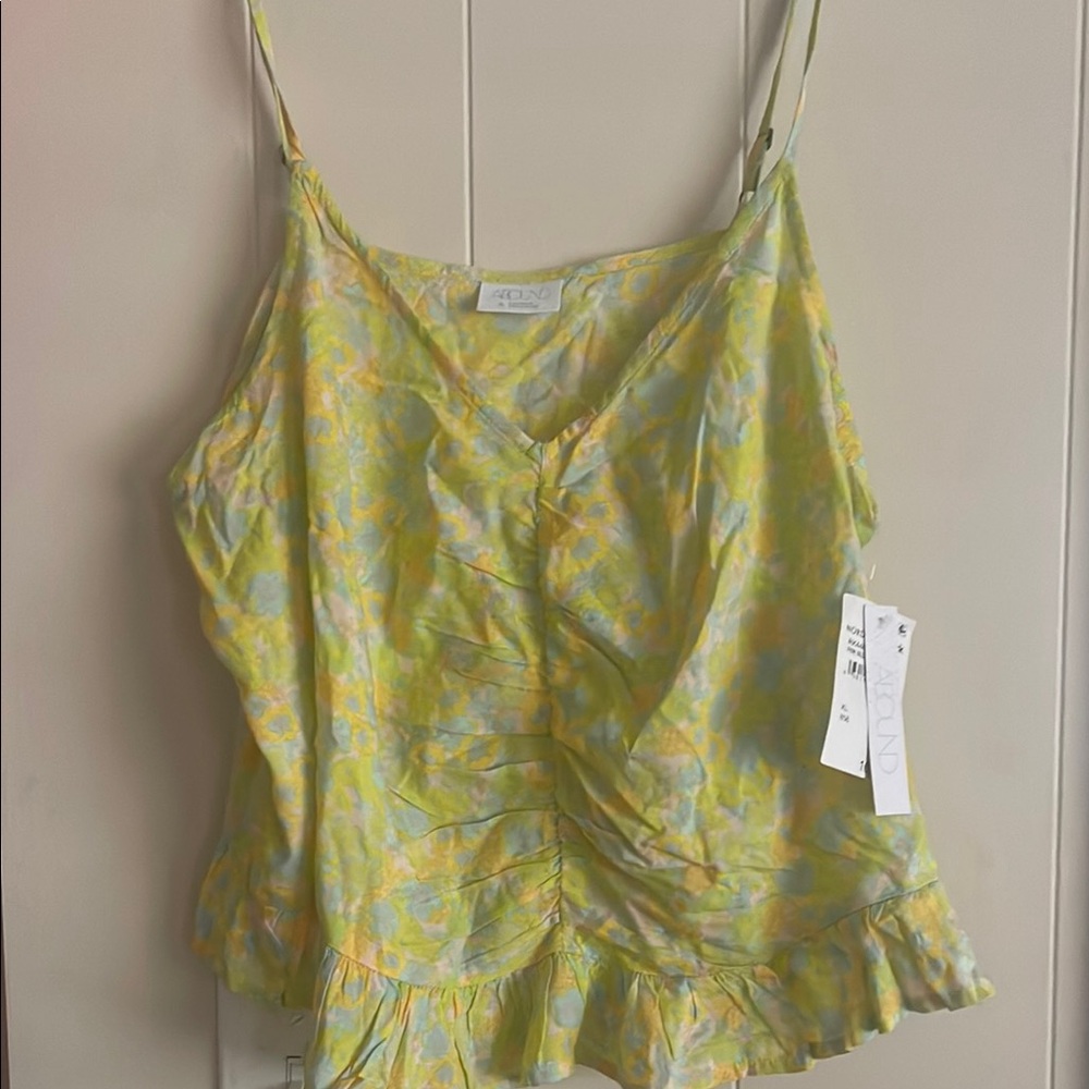 Abound Yellow and Green Camisole Top